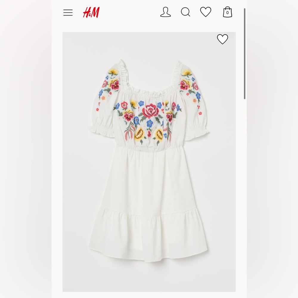 H&M Embroidered Floral Dress